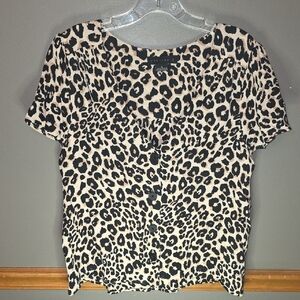 Sanctuary Leopard Print Blouse in Black and Tan